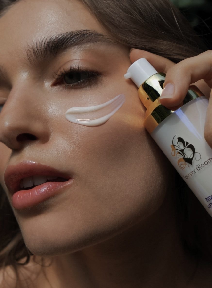 UGC skincare close-up: model applying cream